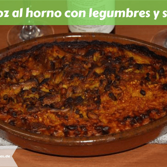 Arroz al horno con legumbres y setas