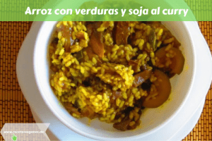 Arroz con verduras y soja al curry